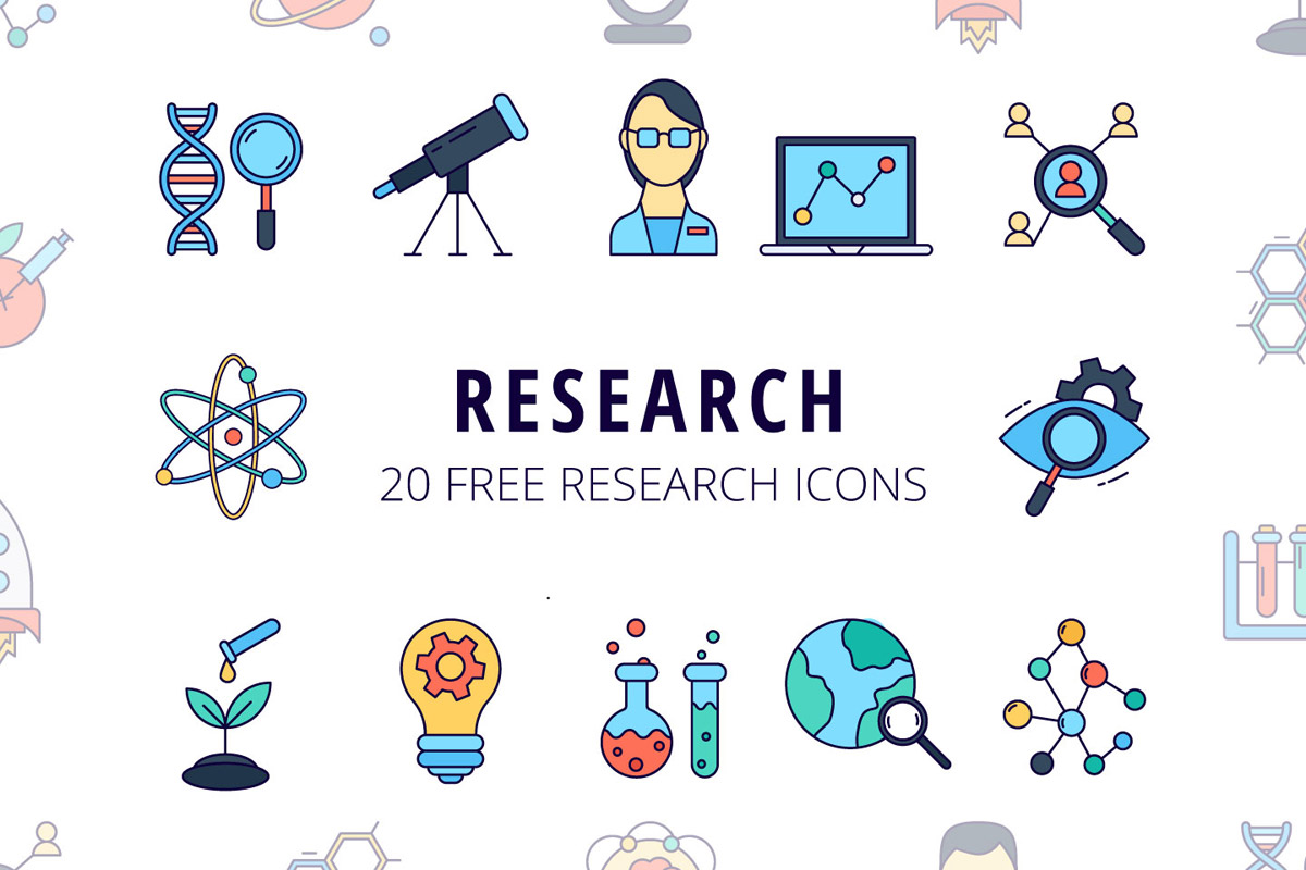 1200x800 Free Research Vector Icon Set