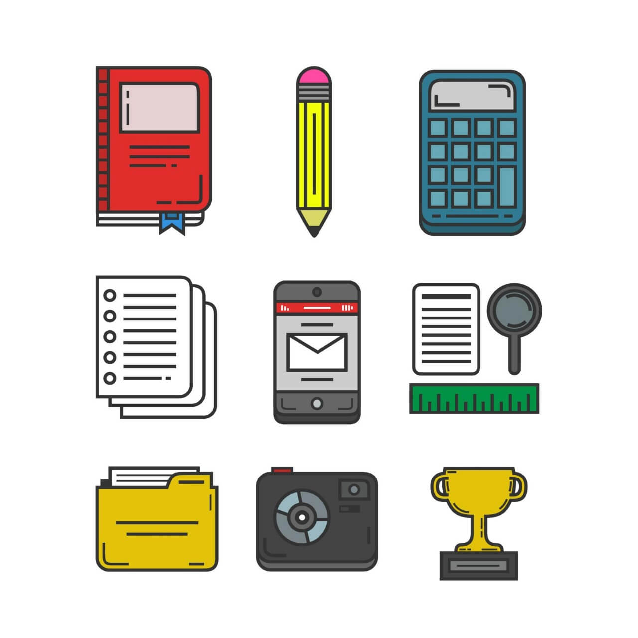 1280x1280 Free Vector Education And Research Icon Pack