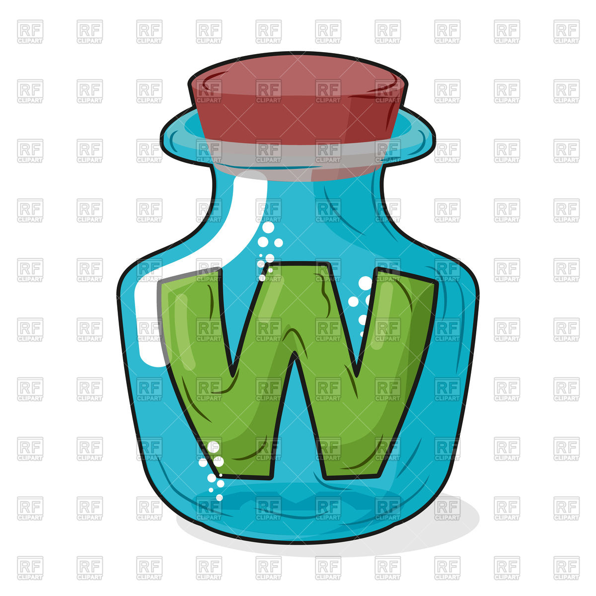 1200x1200 Letter W In Bottle For Scientific Research Vector Image Of Signs