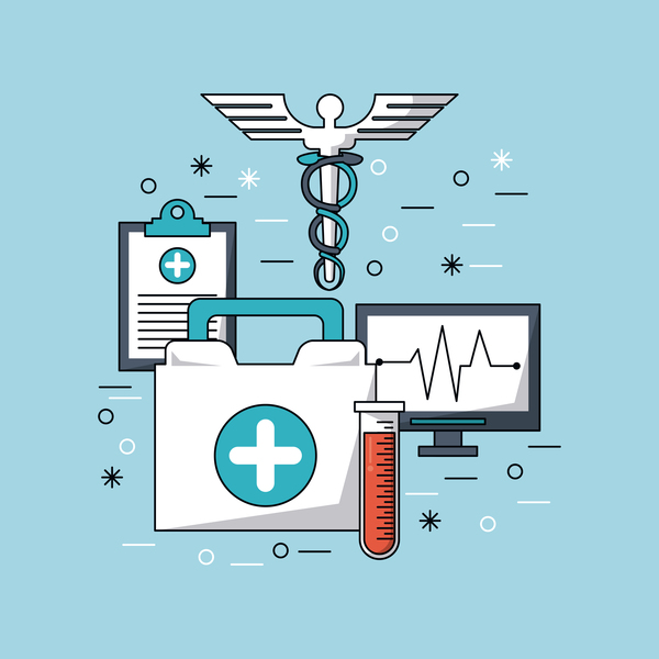 600x600 Medical Research Vector Template Illustration