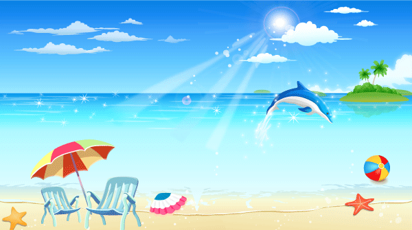 600x335 Free Seaside Resort Vector Image