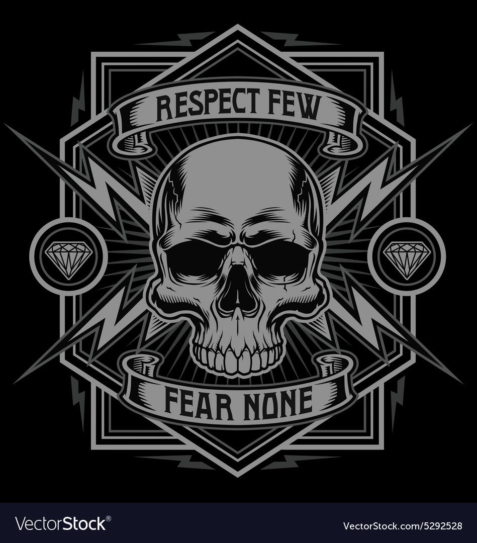 949x1080 Respect Skull Lightning Graphic Royalty Free Vector Image