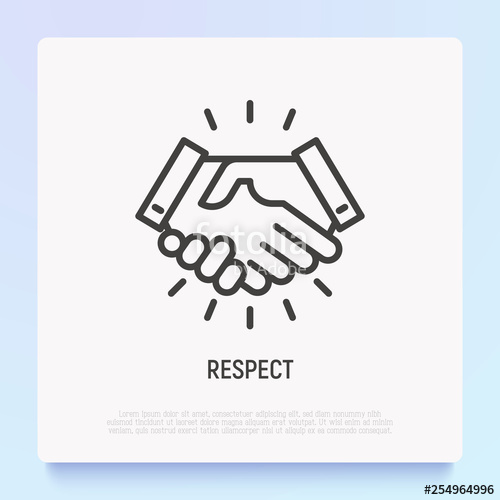 500x500 Respect Thin Line Icon Handshake Modern Vector Illustration