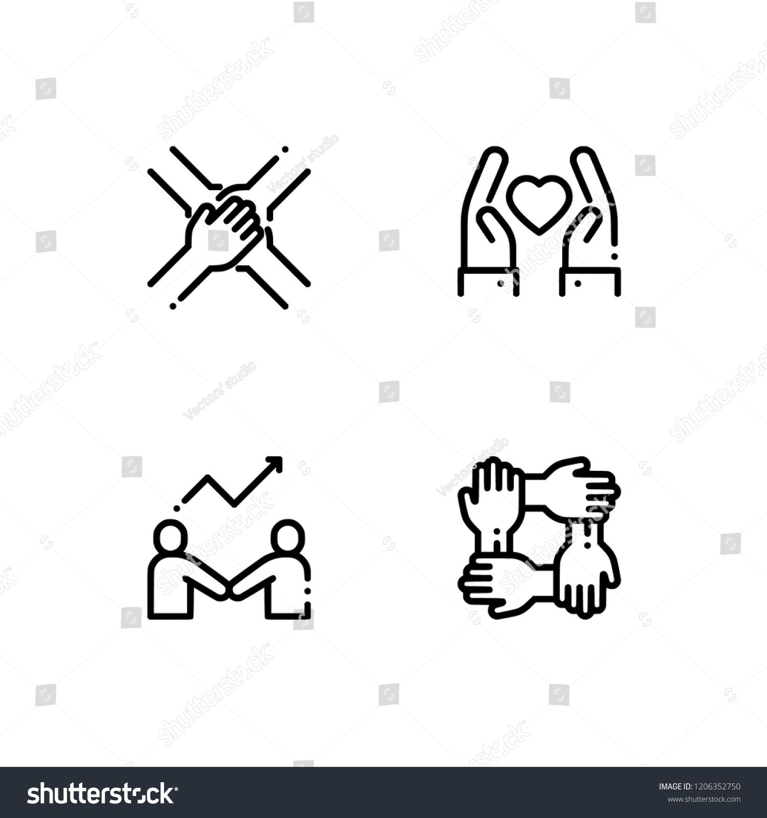 1500x1600 Respect, Friendship, Relationship Detailed Lineal Icon Set