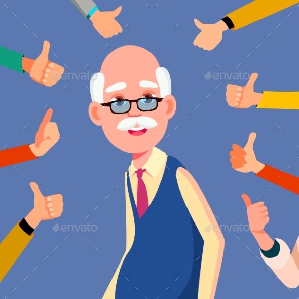 590x590 Thumbs Up Old Man Vector Public Respect Business