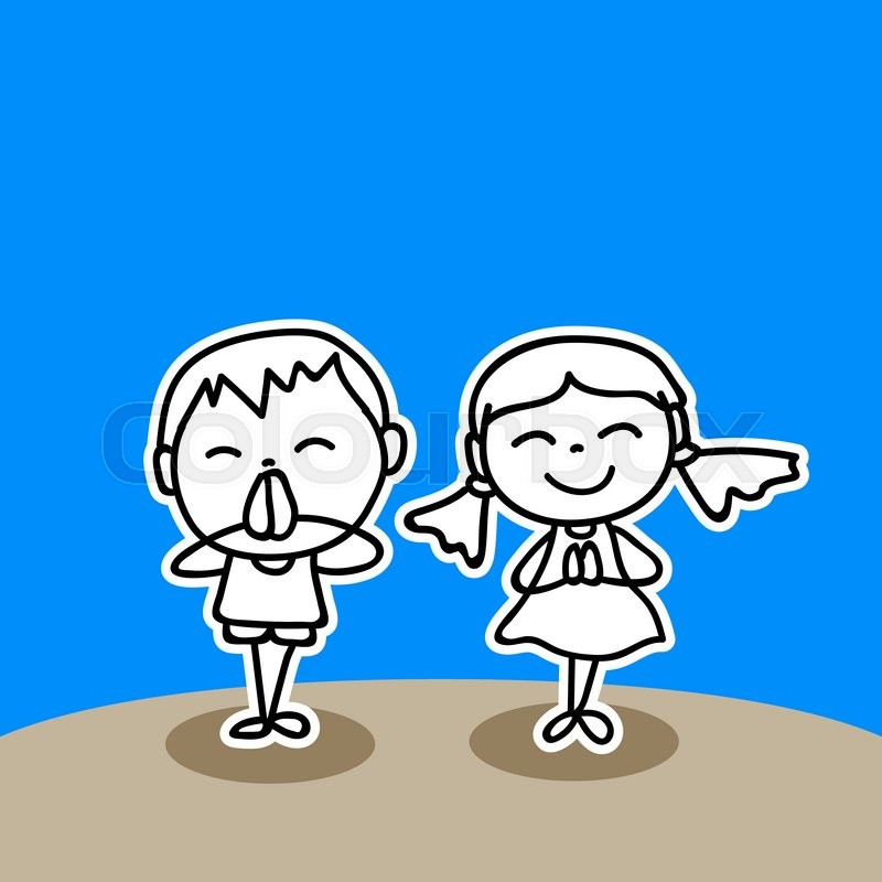 800x800 Hand Drawing Cartoon Happy Kids With Stock Vector Colourbox