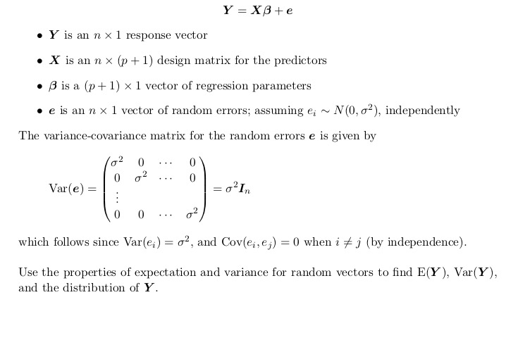 752x500 Solved Y Is An N Response Vector Is An N