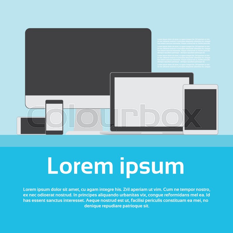 800x800 Responsive Design Laptop Phone Tablet Stock Vector Colourbox