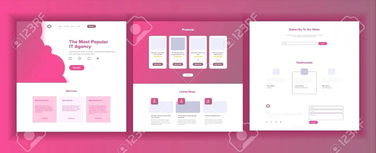 1300x530 Website Template Vector