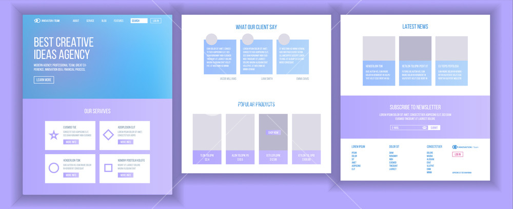 1000x408 Website Template Vector