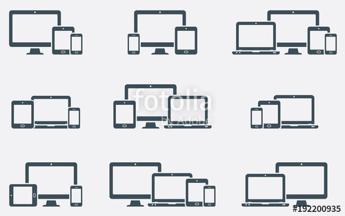 500x313 Responsive Digital Devices Icons Set Stock Image And Royalty Free