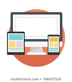 247x280 Responsive Web Design Flat Vector Icon, Including Desktop, Tablet