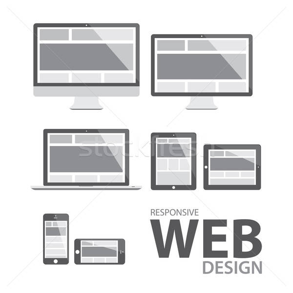 600x600 Computer Tablet Laptop Phone Logo Responsive Vector Vector