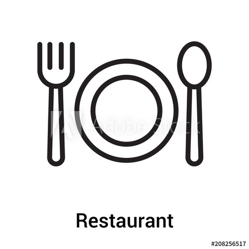 500x500 Restaurant Icon Vector Sign And Symbol Isolated On White