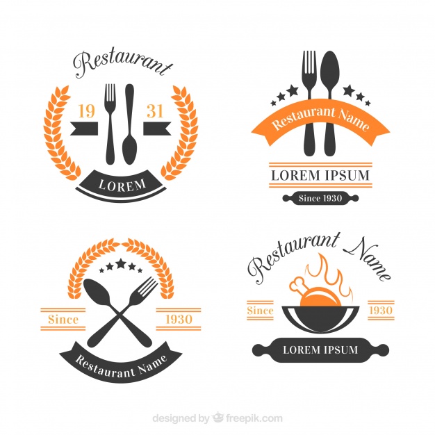 Modern Pack Of Restaurant Logo With Vintage Style Vector Free 626x626 Modern Pack Of Restaurant Logo With Vintage Style Vector Free
