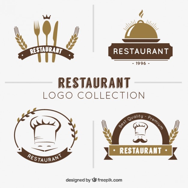 Hand Drawn Restaurant Logo Collection Vector Free Download 626x626 Hand Drawn Restaurant Logo Collection Vector Free Download