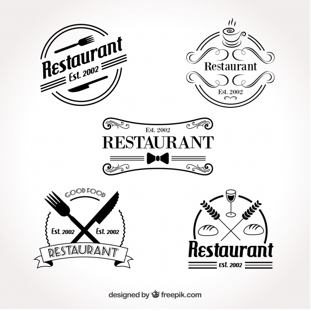 Set Of Retro Restaurant Logo Vector Free Download 626x626 Set Of Retro Restaurant Logo Vector Free Download