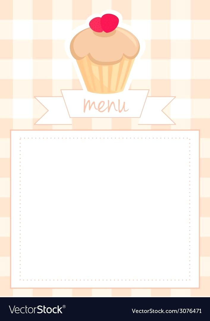707x1080 Template With Cupcake Plaid And White Background Vector Image