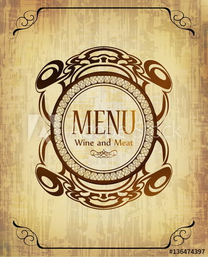 406x500 Vintage Label Restaurant Menu Background, Vector Illustration
