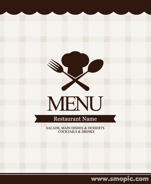 620x756 Free Vector Western Restaurant Menu Recipes Cover Background
