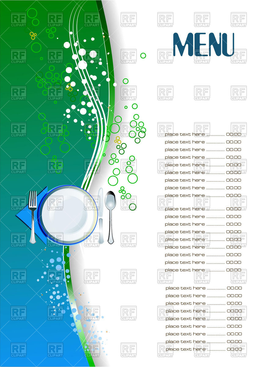 847x1200 Restaurant Menu Blank Template Vector Image Of Food And Beverages