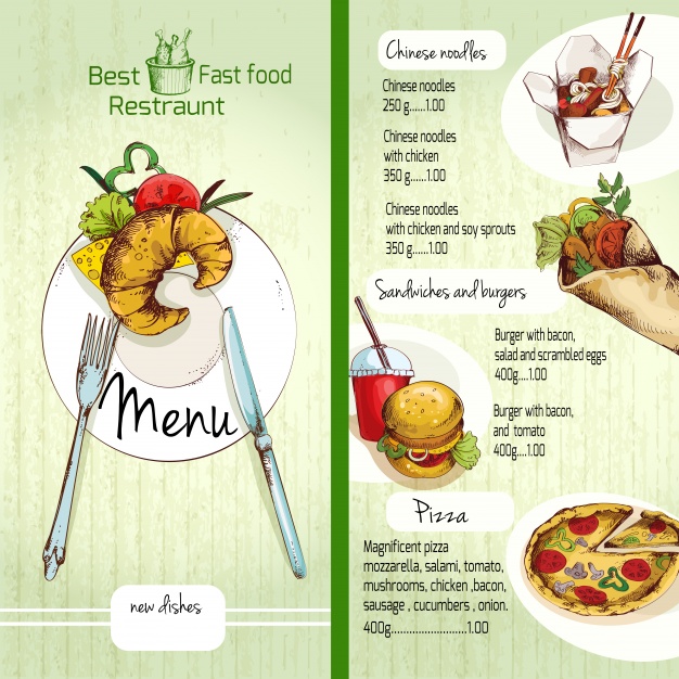 626x626 Restaurant Menu Design Vector Premium Download