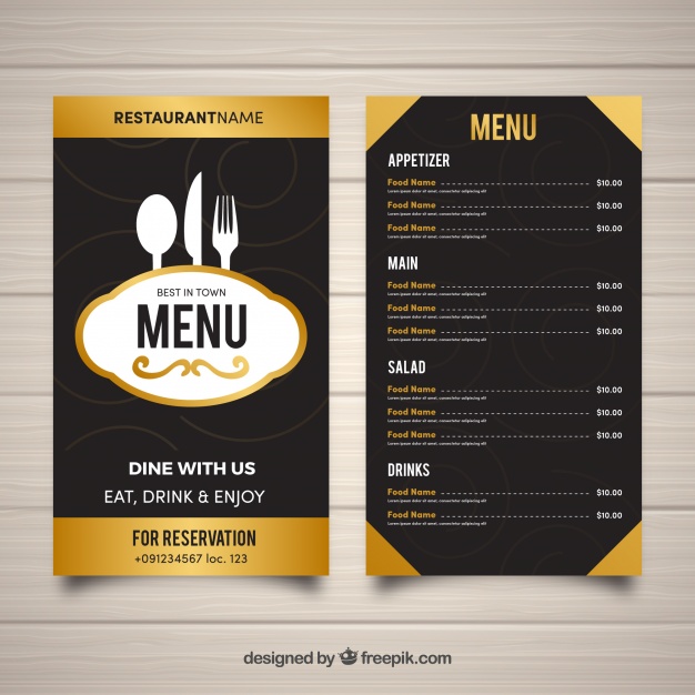 626x626 Restaurant Menu Template In Flat Design Vector Free Download