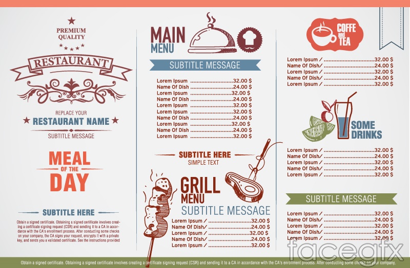 800x524 Vintage Elegant Restaurant Menu Design Vector Over Millions