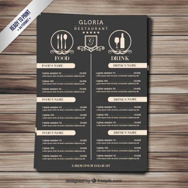 626x626 Retro Menu Free Vector Menu Design Food Menu Template