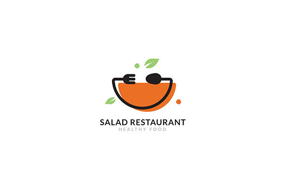 580x386 Logo Salad Restaurant Vector Icon Graphic