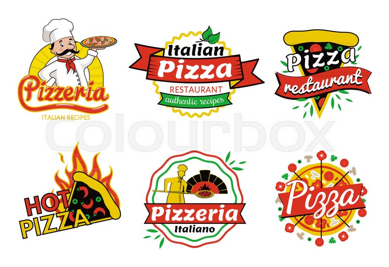 800x550 Pizzeria And Pizza Restaurant Set, Stock Vector Colourbox