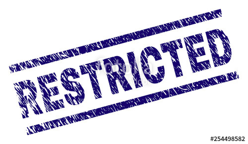 500x290 Restricted Seal Print With Scratced Style Blue Vector Rubber