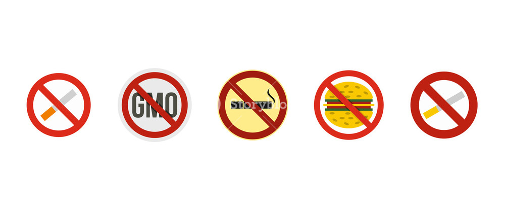 1000x417 Restricted Sign Icon Set Flat Set Of Restricted Sign Vector Icons