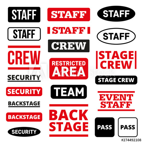 500x500 Staff Crew Security Logo Set
