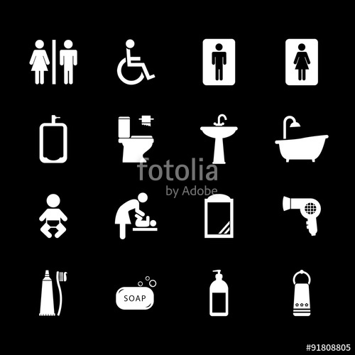 500x500 Toilet Icon Bathroom Icon Restroom Icon Vector Illustration