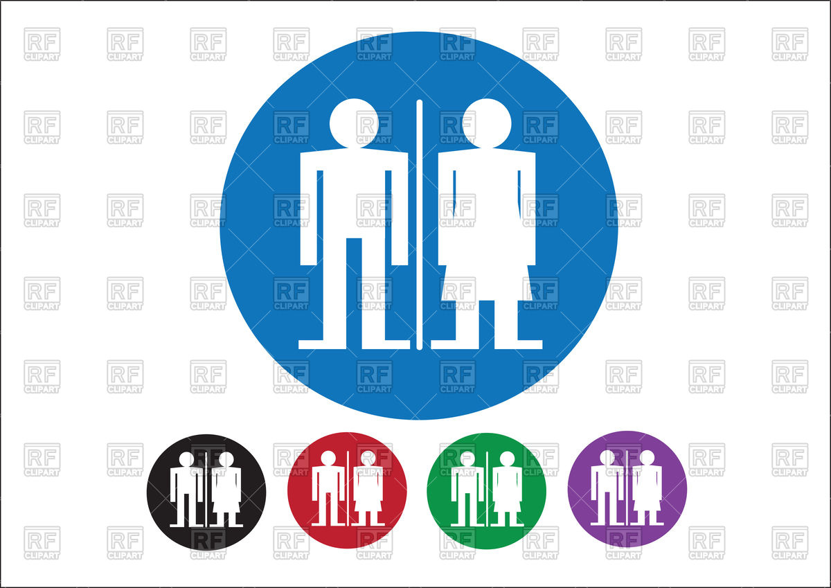 1200x849 Icon With Man And Woman, Sign For Toilet Or Restroom Icon Vector