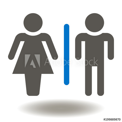 500x500 Man Woman Icon Vector Male Female Bathroom Illustration Restroom