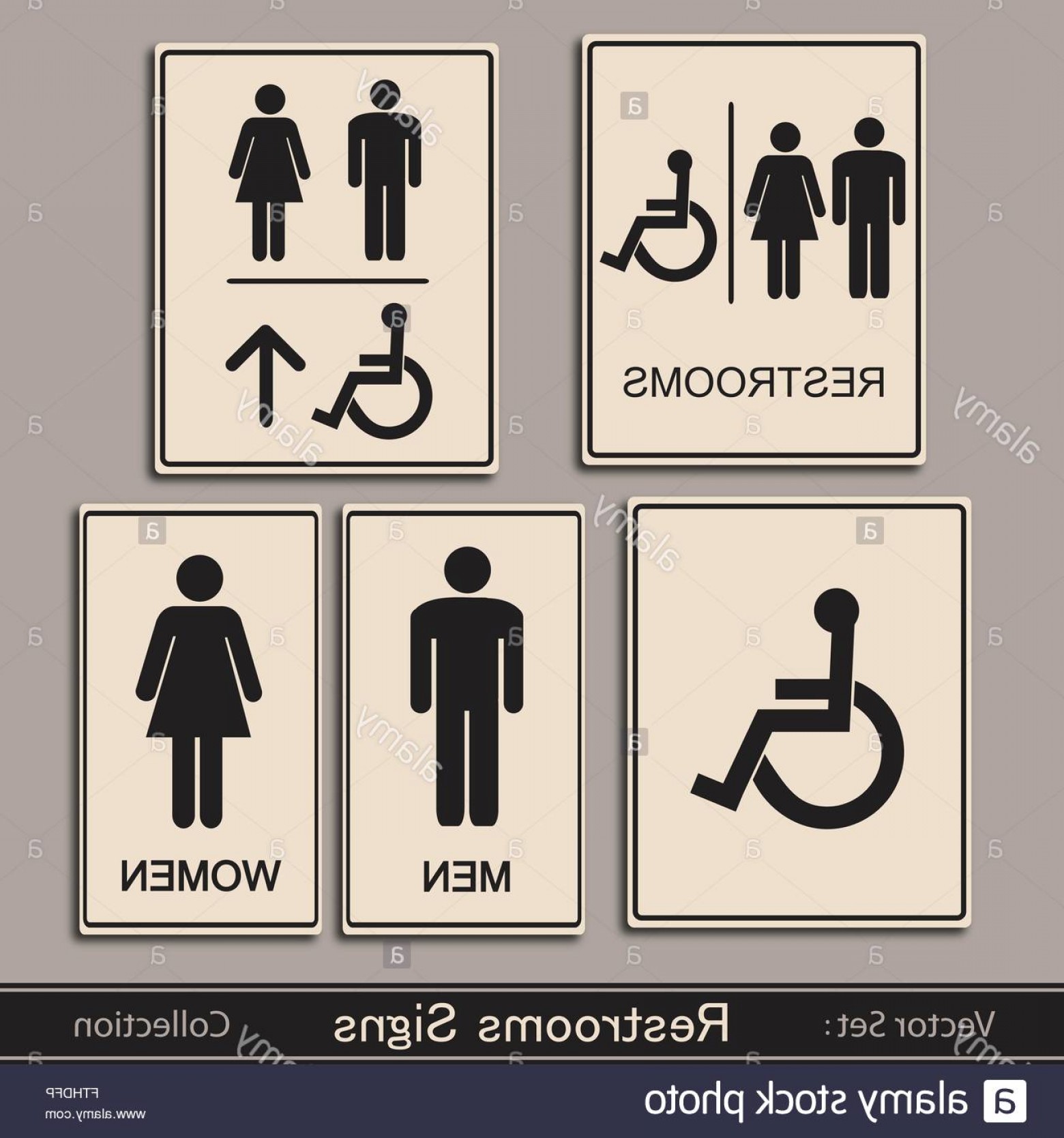 1560x1668 Stock Photo Restroom Signs Collection Vector Illustration