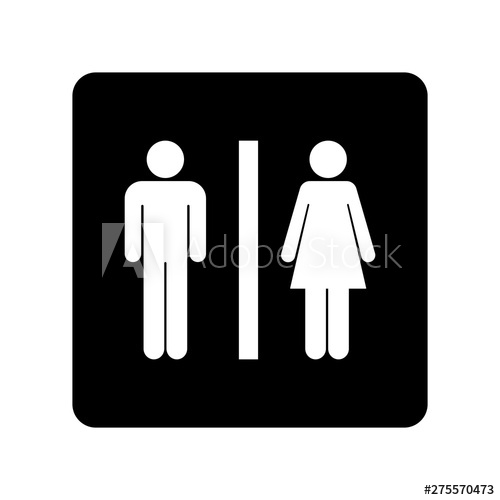 500x500 Toilet Sign, Wc, Restroom Sign Vector