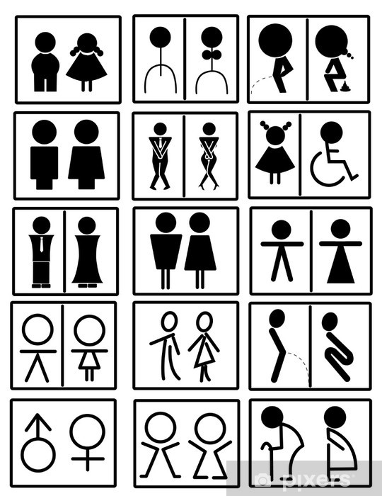 540x700 Toilet Sign Vector Wall Mural We Live To Change