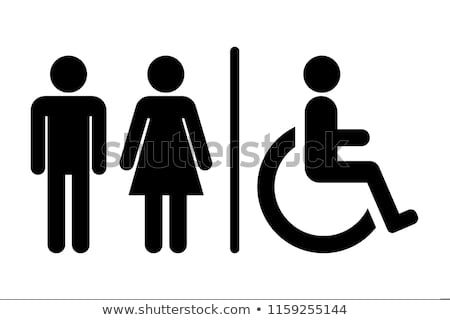 450x320 Male Female Handicap Toilet Sign, Vector Illustration