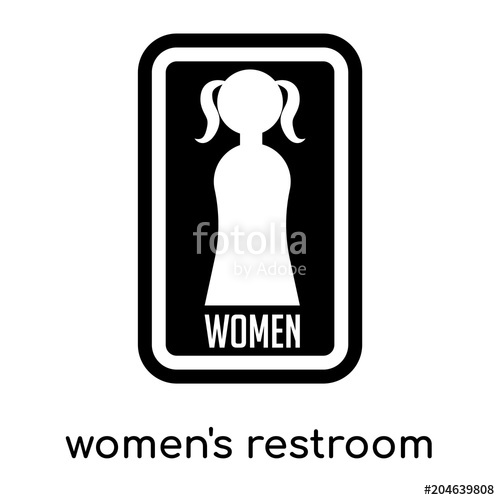500x500 Women's Restroom Symbol Isolated On White Background Black