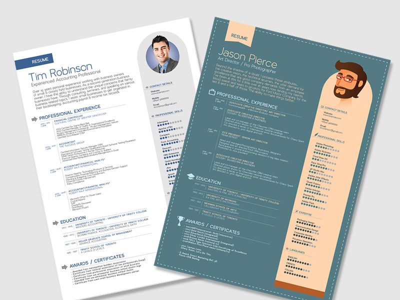 800x600 Free Simple Resume Templates In Vector Format
