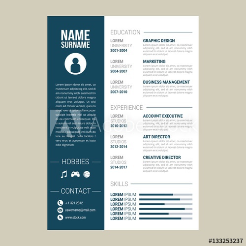 500x500 Minimalist Cv And Resume Template, Awesome For Job Application