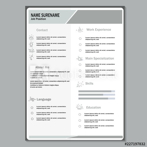 500x500 Modern Cv Resume Template Vector