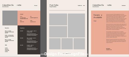 500x222 Resume Template Vector Free Download