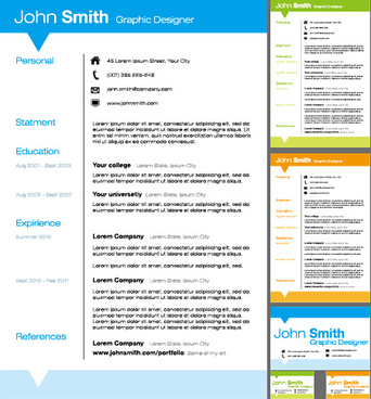 342x368 Vector Resume Templates Free Vector Download