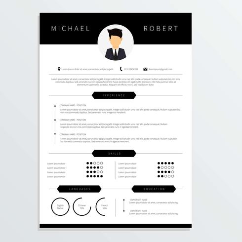 490x490 Corporate Resume Template Vector