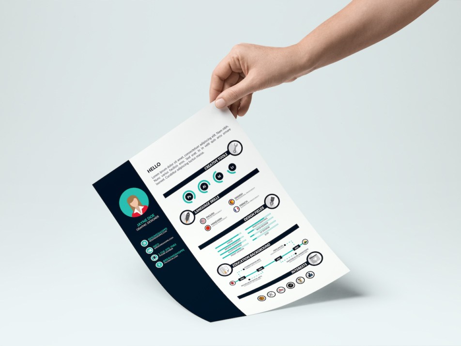 952x714 Free Vector Infographic Resume Template