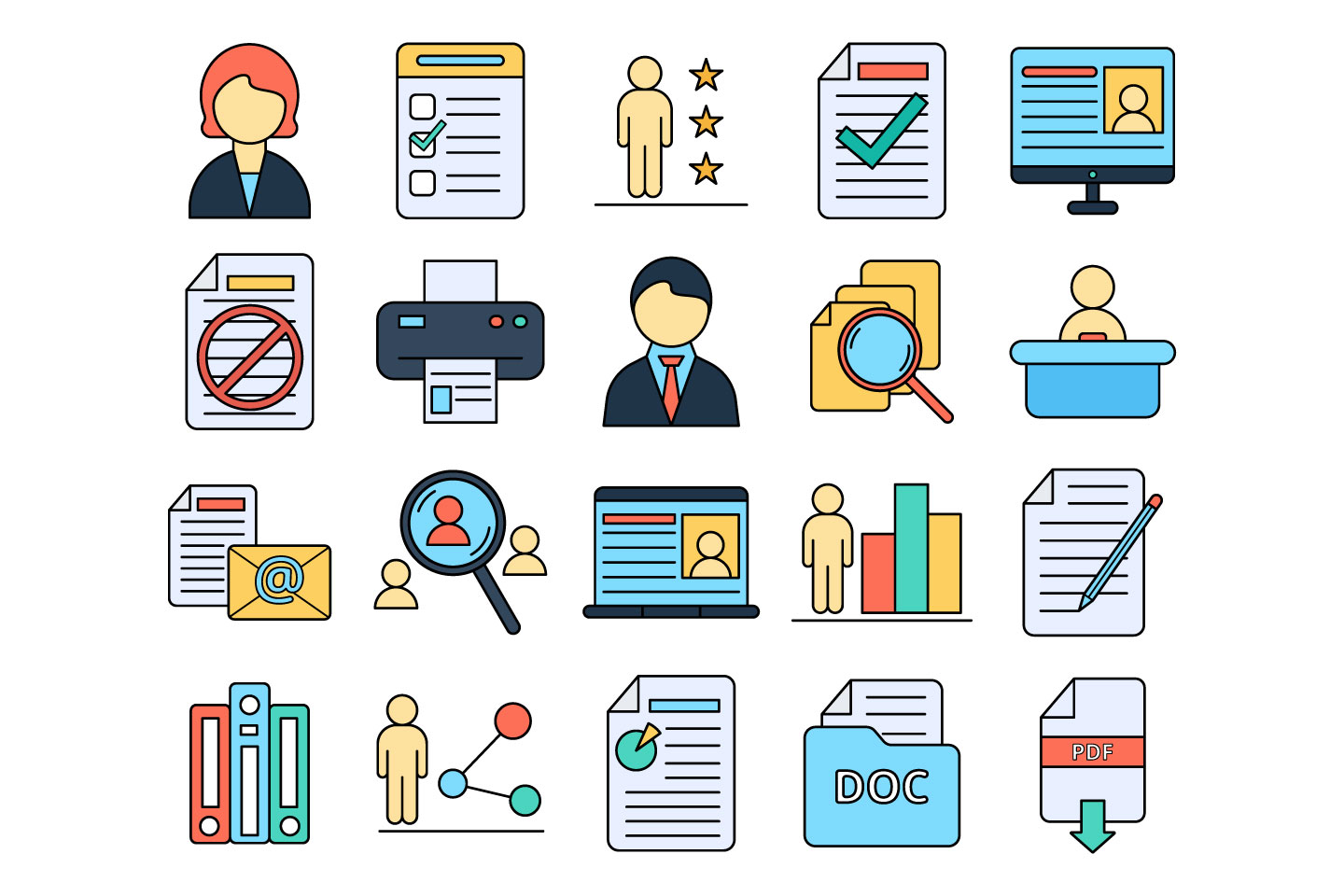 1440x960 Resume Vector Free Icon Set